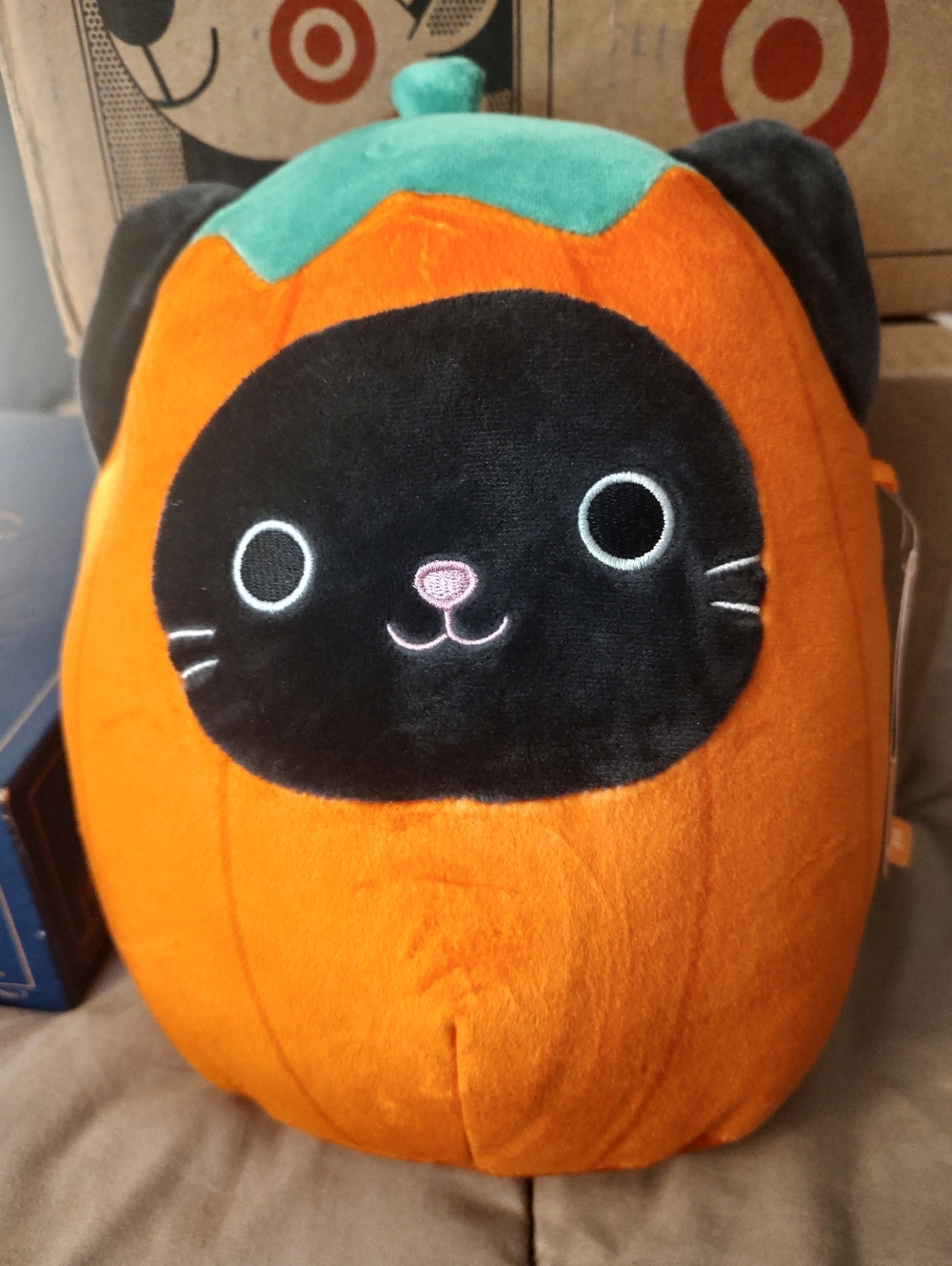 2022 NWT Squishmallow 10" CALIO  Black Cat in Pumpkin Halloween Costume Plush